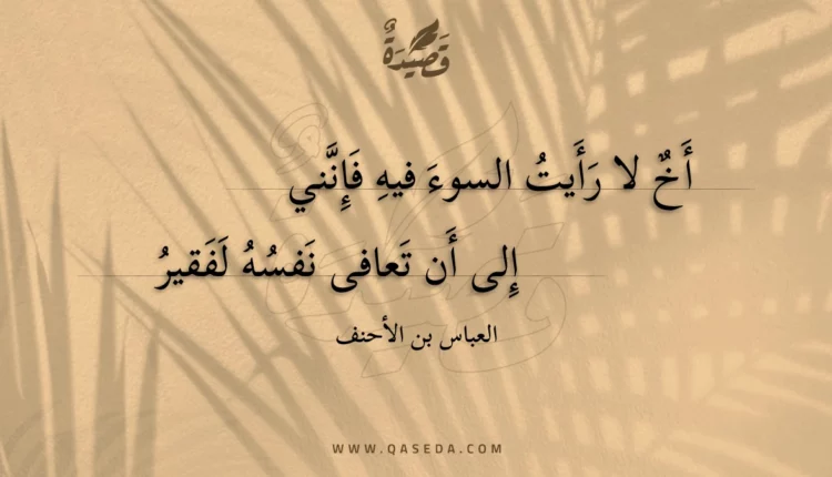 قصيدة أخ لا رأيت السوء فيه فإنني