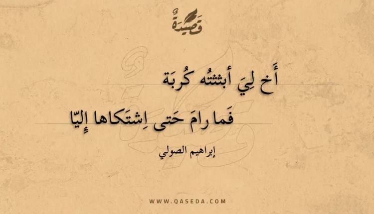 قصيدة أخ لي أبثثته كربة