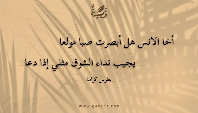 قصيدة أخا الانس هل أبصرت صبا مولعا