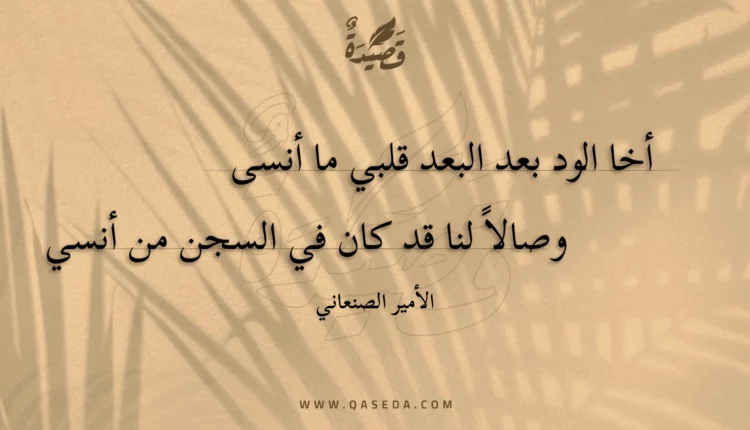قصيدة أخا الود بعد البعد قلبي ما أنسى