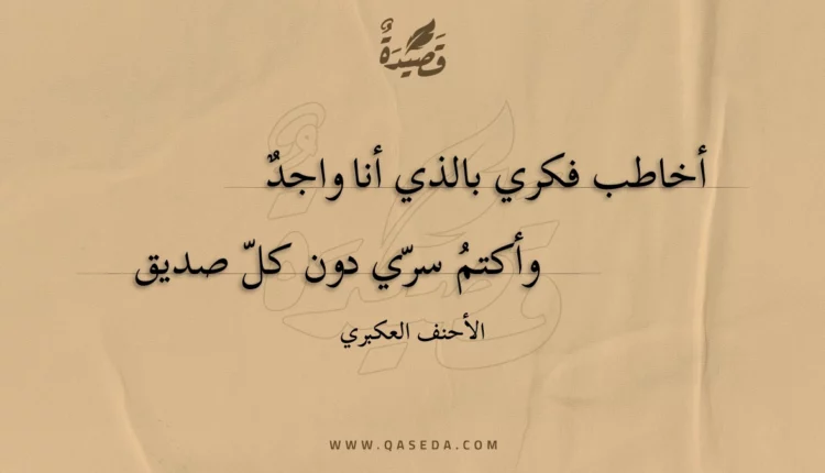 قصيدة أخاطب فكري بالذي أنا