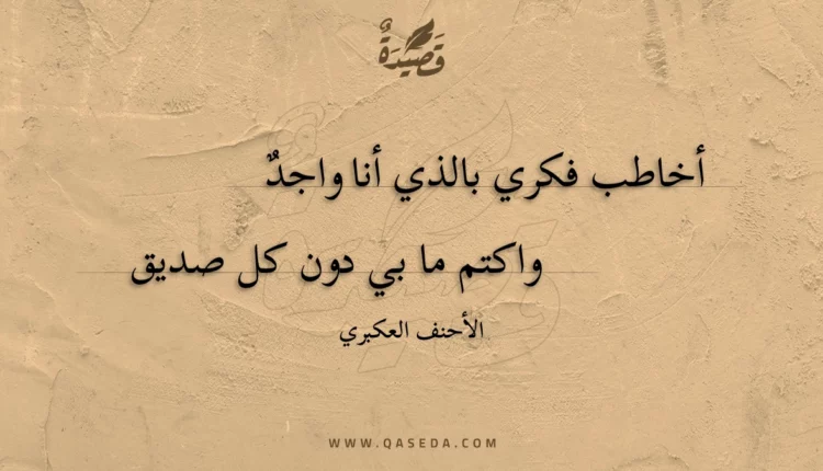 قصيدة أخاطب فكري بالذي أنا واجد