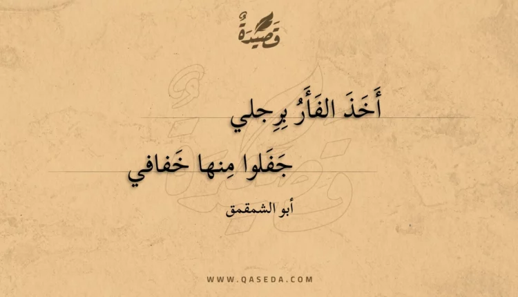 قصيدة أخذ الفأر برجلي