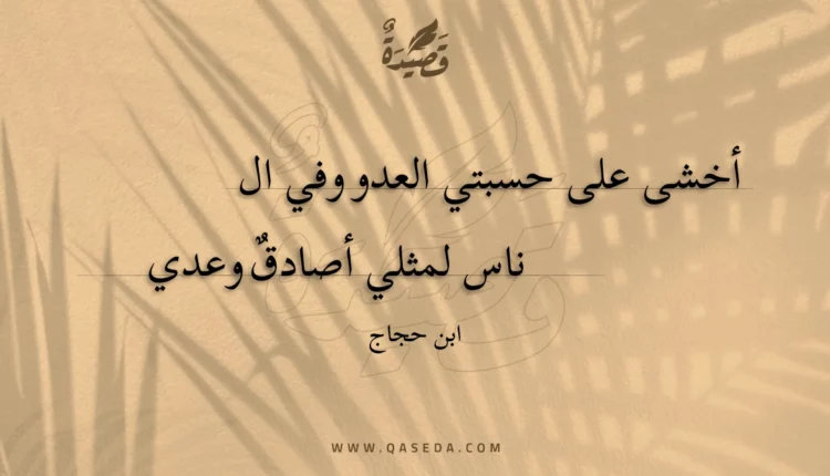 قصيدة أخشى على حسبتي العدو وفي