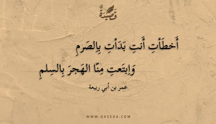 قصيدة أخطأت أنت بدأت بالصرم