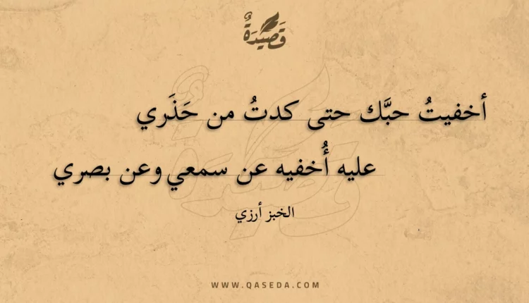 قصيدة أخفيت حبك حتى كدت من حذري