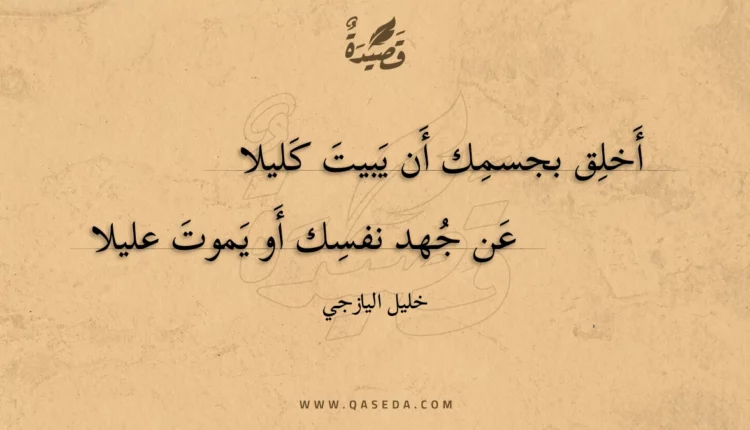 قصيدة أخلق بجسمك أن يبيت كليلا