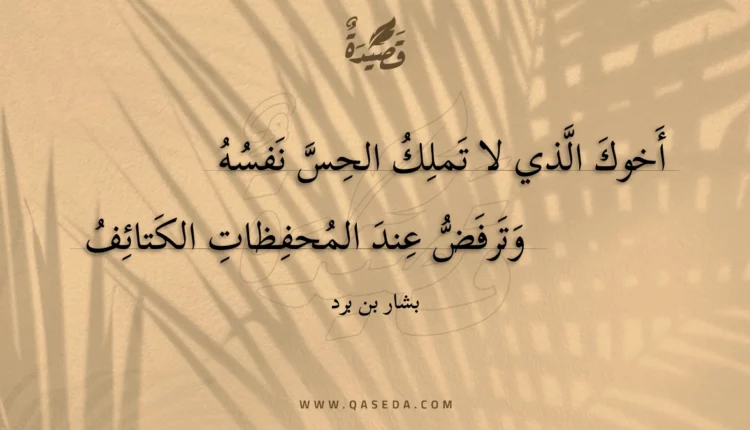 قصيدة أخوك الذي لا تملك الحس نفسه