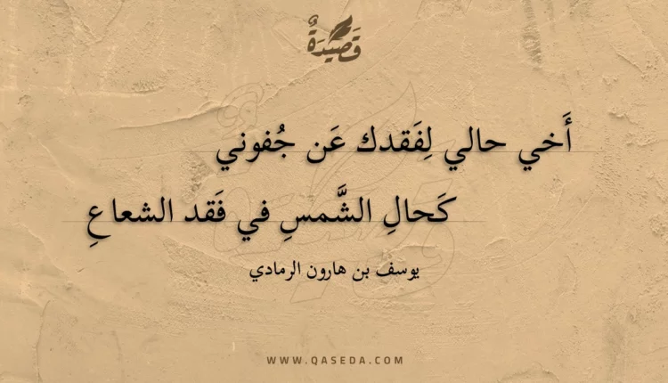 قصيدة أخي حالي لفقدك عن جفوني
