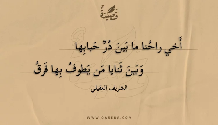 قصيدة أخي راحنا ما بين در حبابها