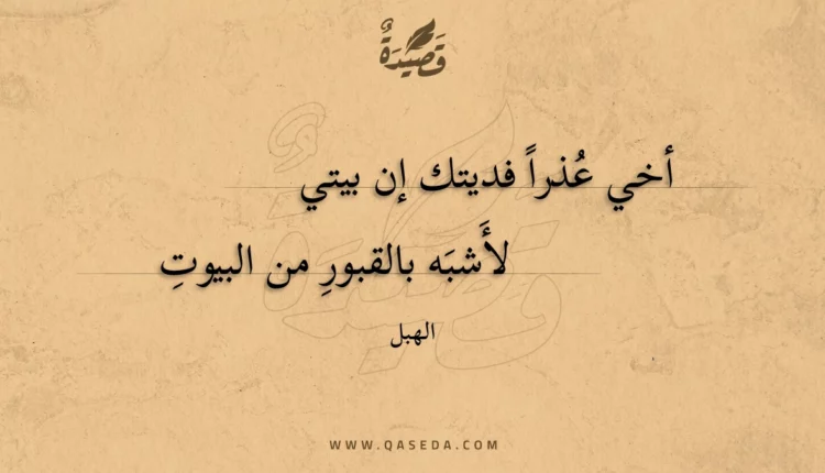 قصيدة أخي عذرا فديتك إن بيتي