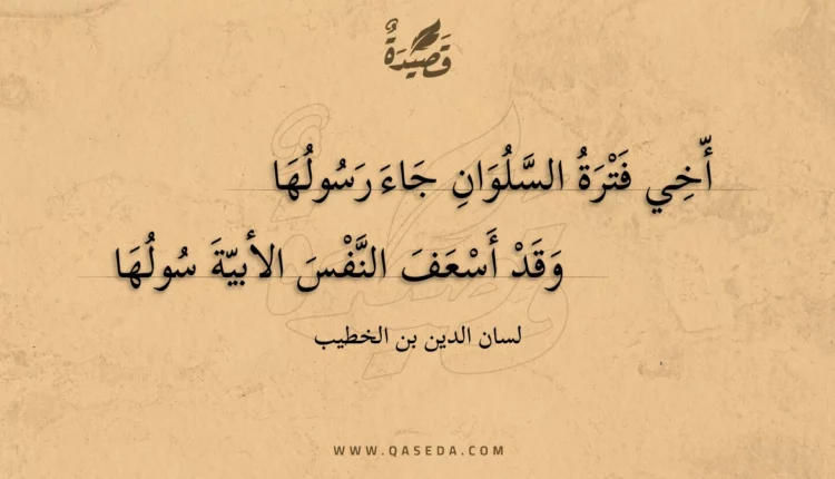 قصيدة أخي فترة السلوان جاء رسولها
