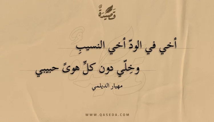 قصيدة أخي في الود أخي النسيبِ