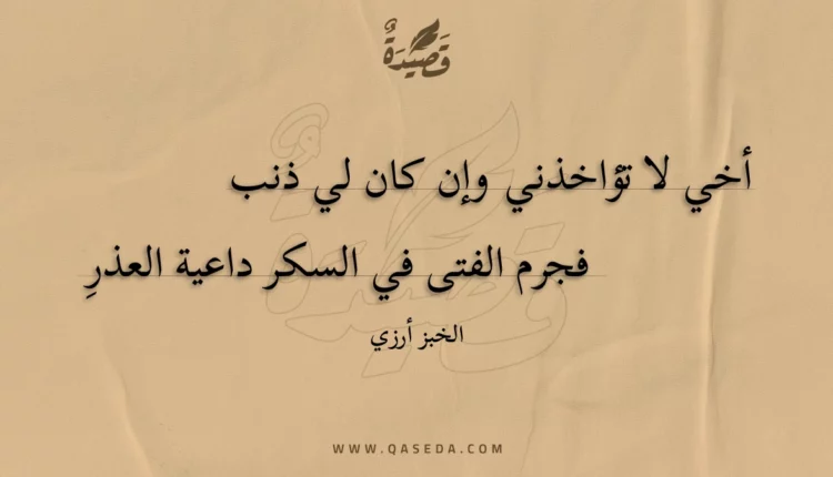 قصيدة أخي لا تؤاخذني وإن كان لي ذنب