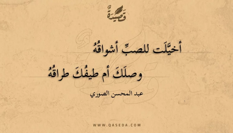 قصيدة أخيلت للصب أشواقه