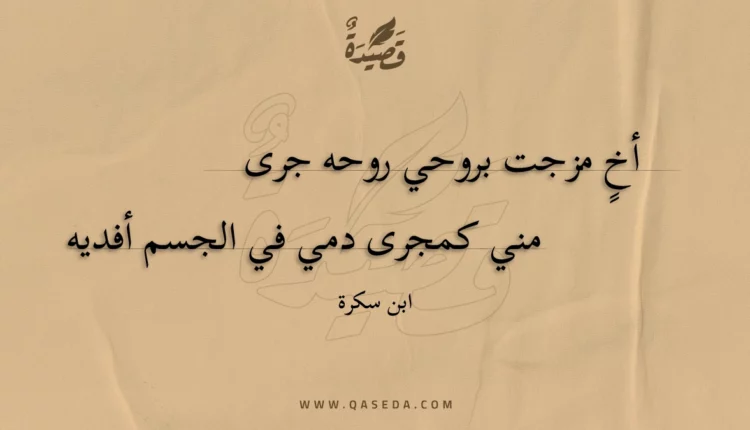 قصيدة أخٍ مزجت بروحي روحه جرى