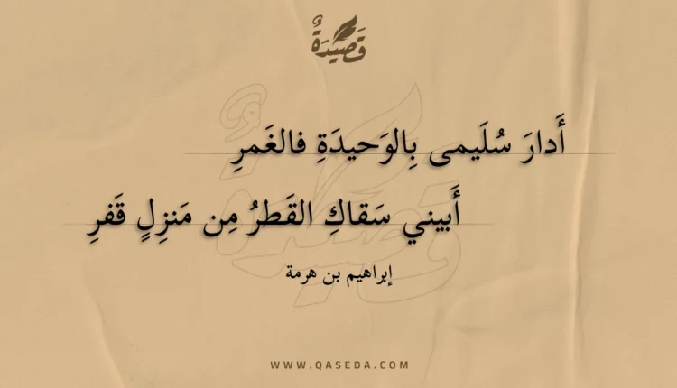 قصيدة أدار سليمى بالوحيدة فالغمر