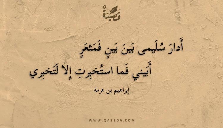 قصيدة أدار سليمى بين بين فمثعر