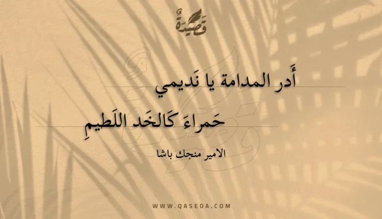 قصيدة أدر المدامة يا نديمي