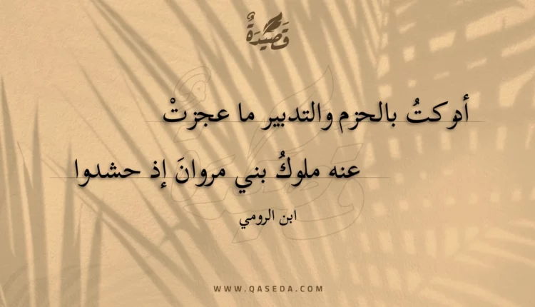 قصيدة أدركت بالحزم والتدبير ما عجزت