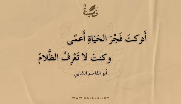 قصيدة أدركت فجر الحياة أعمى
