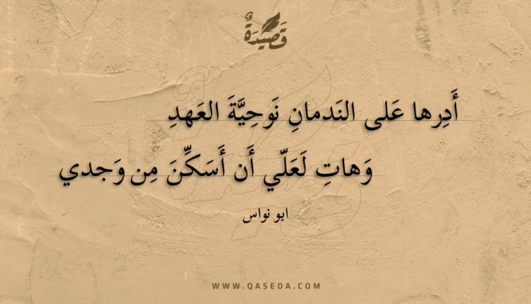 قصيدة أدرها على الندمان نوحية العهد