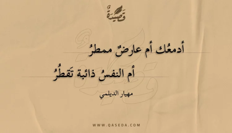 قصيدة أدمعك أم عارض ممطر