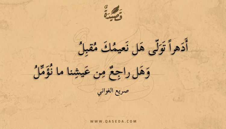 قصيدة أدهرا تولى هل نعيمك مقبل
