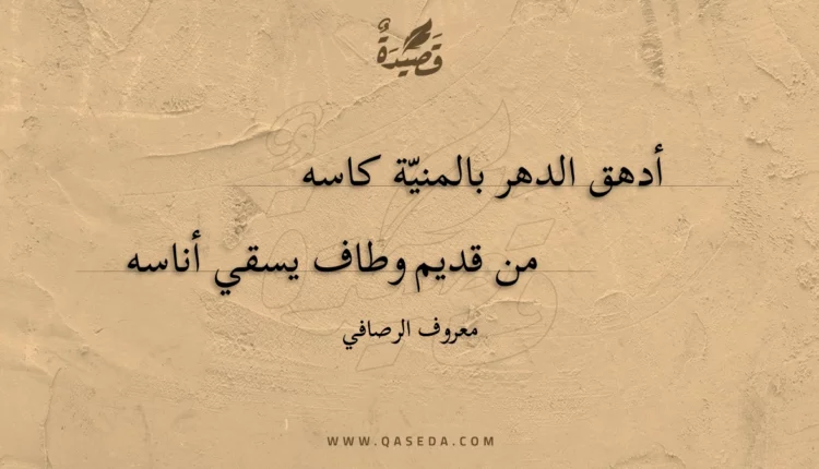 قصيدة أدهق الدهر بالمنية كاسه