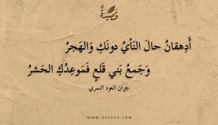 قصيدة أدهقان حال النأي دونك والهجر