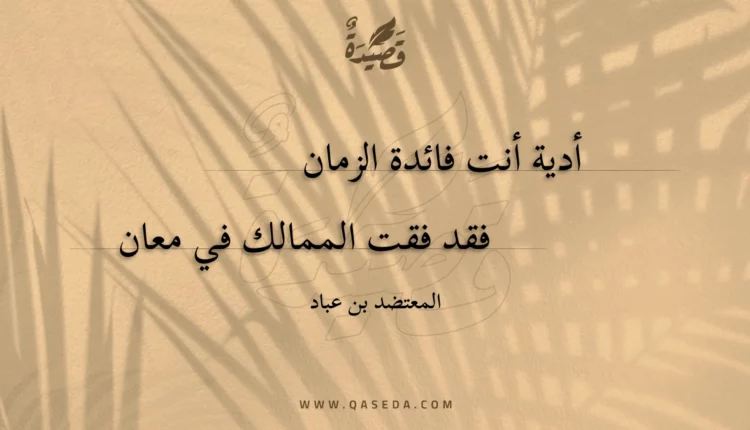 قصيدة أدية أنت فائدة الزمان