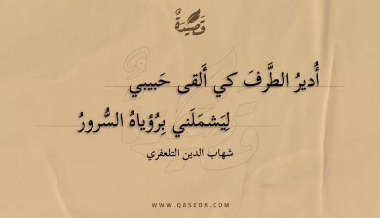 قصيدة أدير الطرف كي ألقى حبيبي