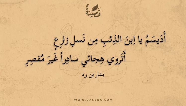 قصيدة أديسم يا ابن الذئب من نسل زارع