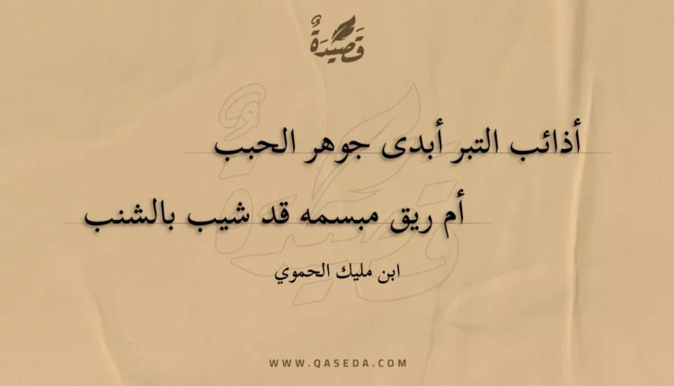 قصيدة أذائب التبر أبدى جوهر الحبب