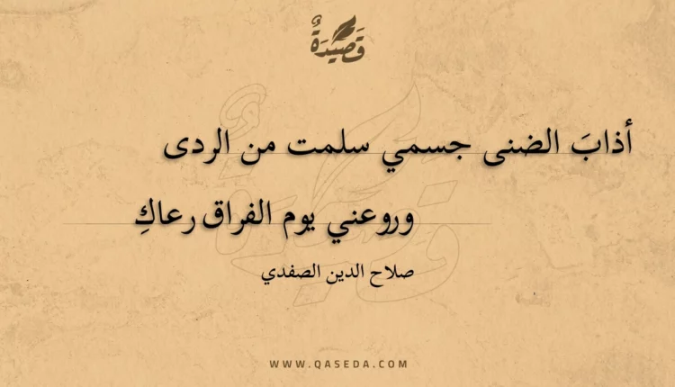 قصيدة أذاب الضنى جسمي سلمت من الردى