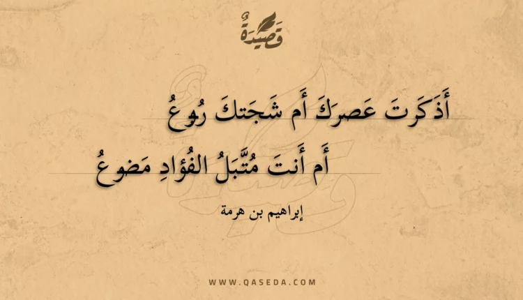قصيدة أذكرت عصرك أم شجتك ربوع