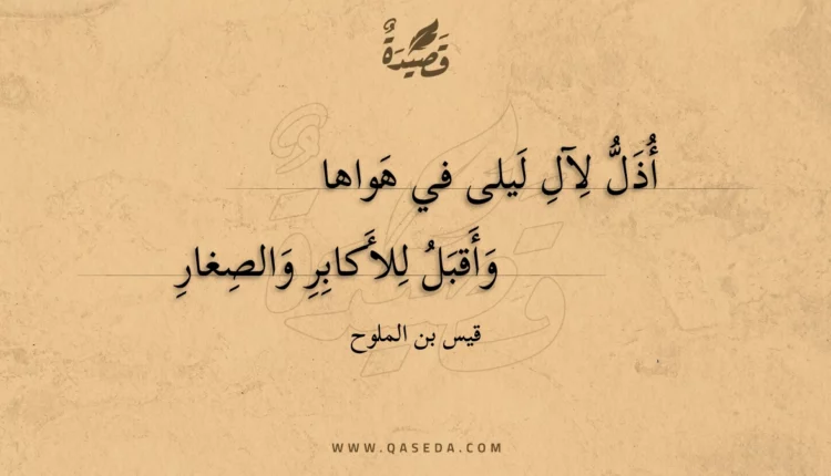 قصيدة أذل لآل ليلى في هواها
