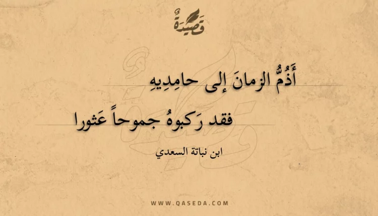 قصيدة أذم الزمان إلى حامديه