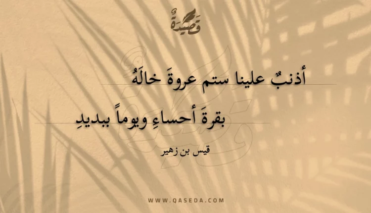 قصيدة أذنب علينا ستم عروة خاله