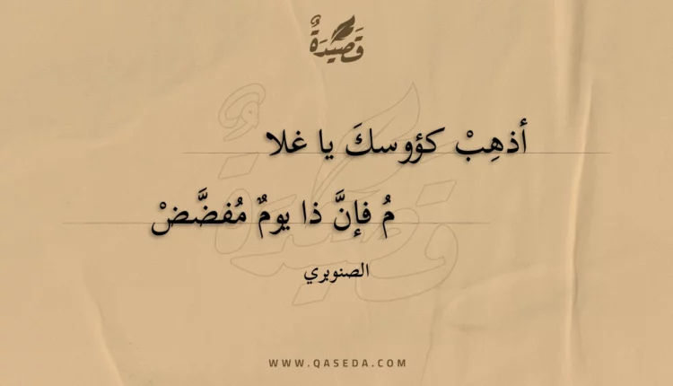 قصيدة أذهب كؤوسك يا غلام