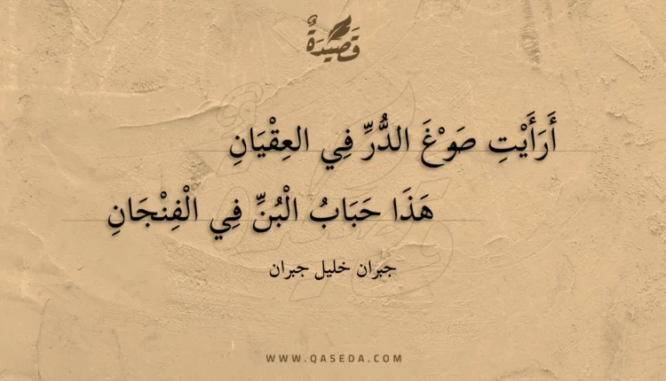 قصيدة أرأيت صوغ الدر في العقيان
