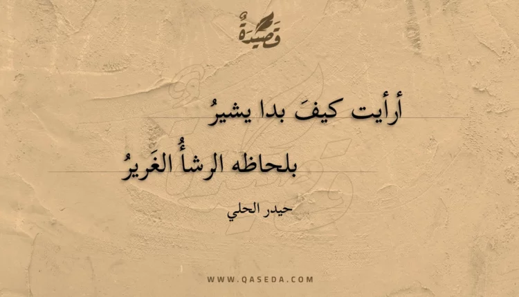 قصيدة أرأيت كيف بدا يشير