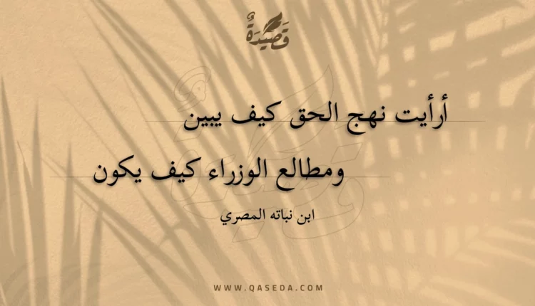 قصيدة أرأيت نهج الحق كيف يبين