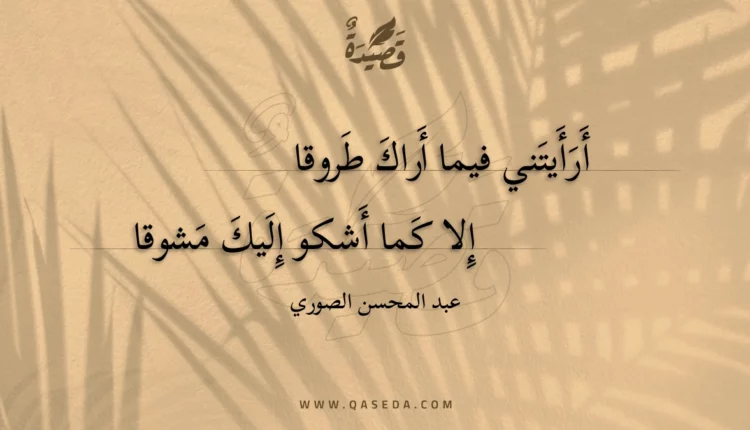 قصيدة أرأيتني فيما أراك طروقا