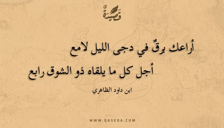 قصيدة أراعك برق في دجى الليل لامع