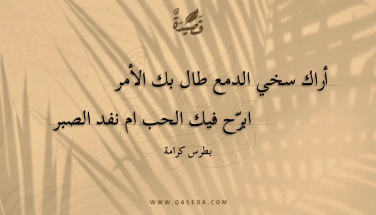 قصيدة أراك سخي الدمع طال بك الأمر