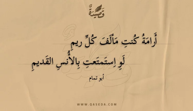 قصيدة أرامة كنت مألف كل ريم