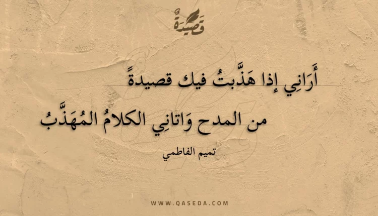 قصيدة أراني إذا هذبت فيك قصيدة