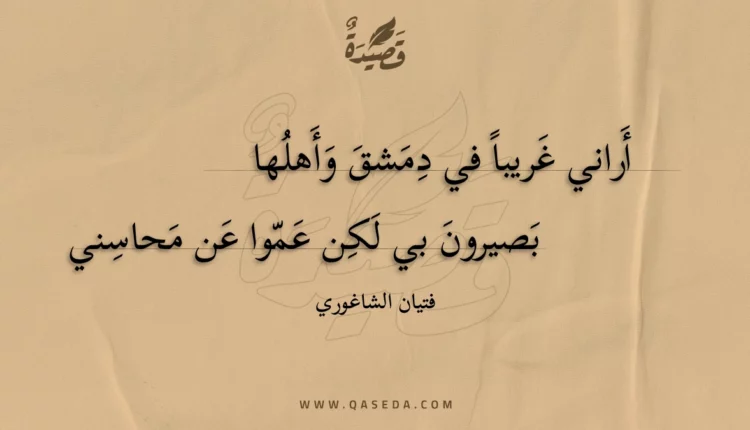 قصيدة أراني غريبا في دمشق وأهلها