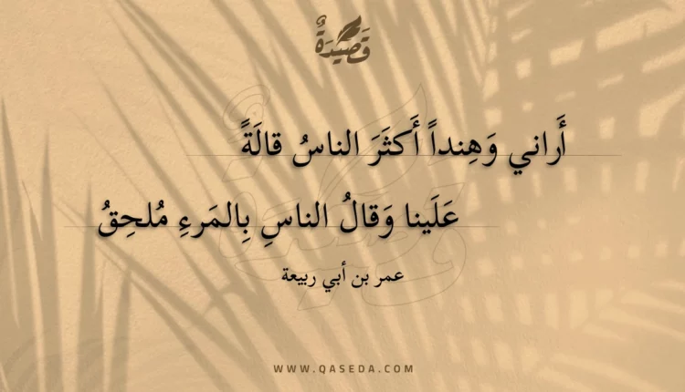 قصيدة أراني وهندا أكثر الناس قالة